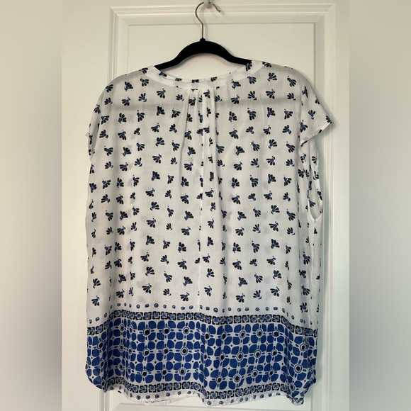 Roller Rabbit Women’s Oversized Sleeveless Top Blue and White Print Size L - Picture 4 of 8